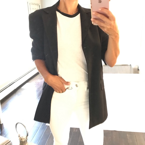 Who What Wear Tops - Who What swear linen blend white Black T shirt SM